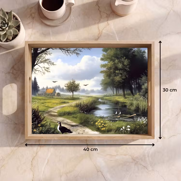 Tablett - Sandiger Weg - Grüne Landschaft - Wasser — 7