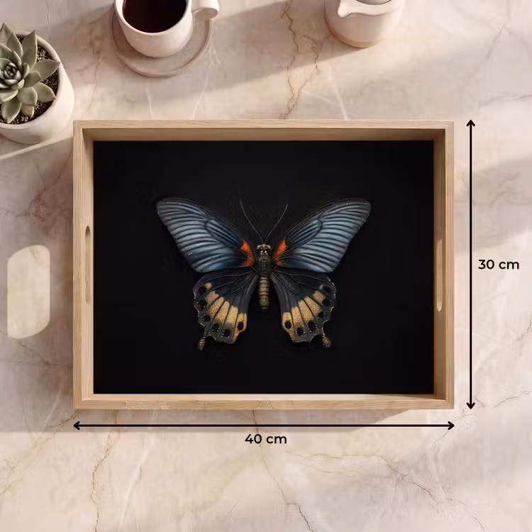 Tablett - Schmetterling - Metallisch - Geometrisches Muster — 7