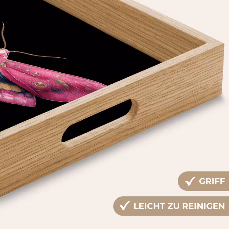 Tablett - Schmetterling - Rosa - Motte — 8