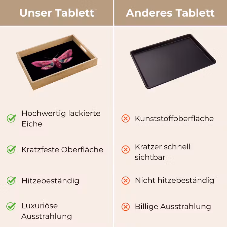 Tablett - Schmetterling - Rosa - Motte — 9