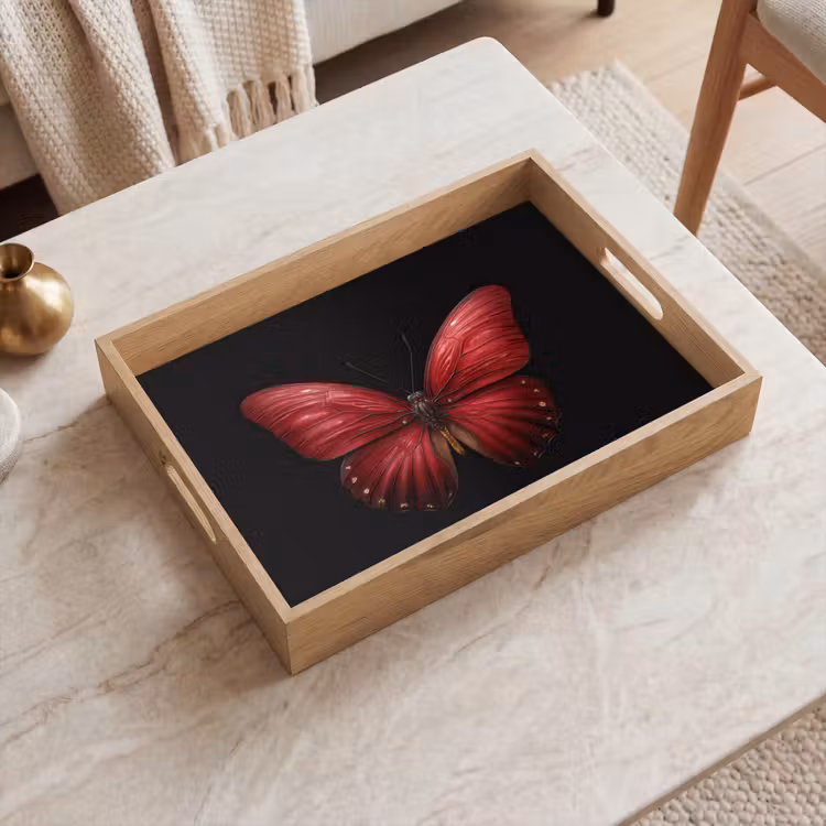 Tablett - Schmetterling - Rot - Minimalistisch — 2