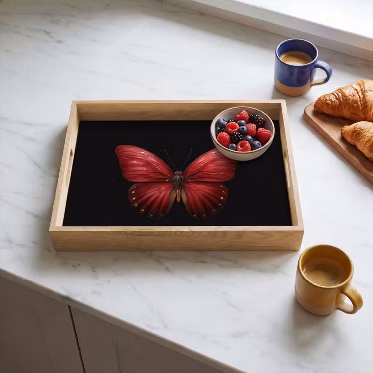 Tablett - Schmetterling - Rot - Minimalistisch — 3