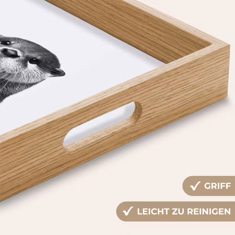 Tablett - Weinflasche - Otter - Schwarz — 8
