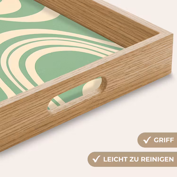 Tablett - Wellenlinien - Mintgrün - Tanzende Formen — 8