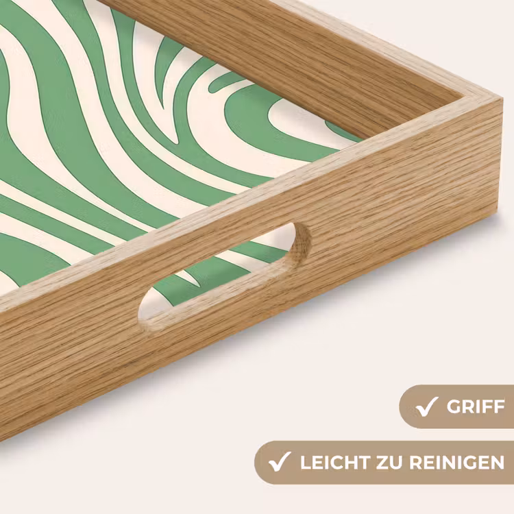 Tablett - Zebramuster - Grün - Retro — 8