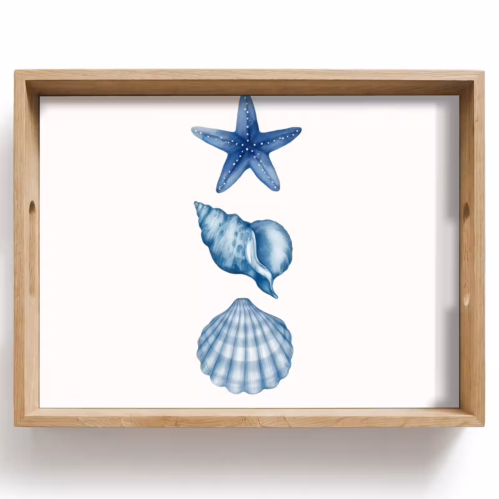 Tablett - Seestern - Muscheln - Blau — 1