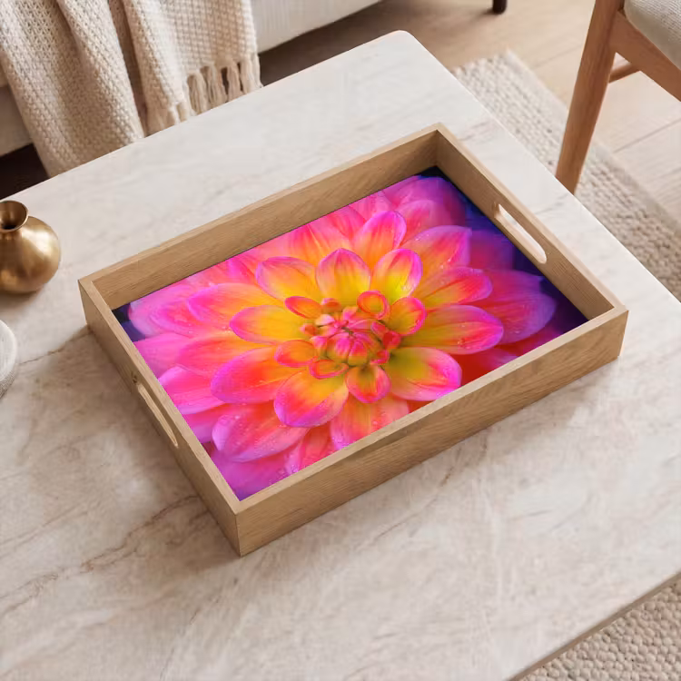 Tablett - Rosa - Dahlie - Farbenfroh — 2