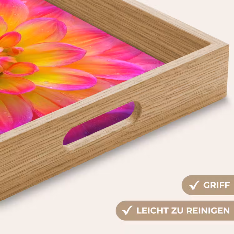 Tablett - Rosa - Dahlie - Farbenfroh — 8
