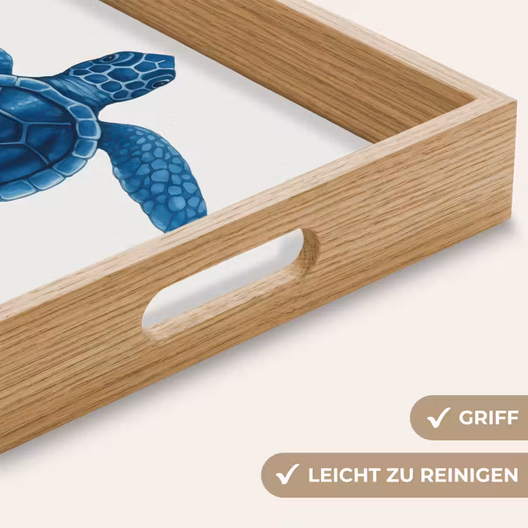 Tablett - Schildkröte - Blau - Schild — 8