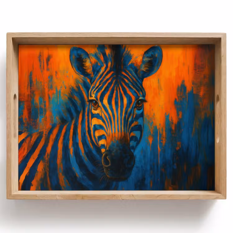 Tablett - Zebra - Abstrakt - Blau — 1