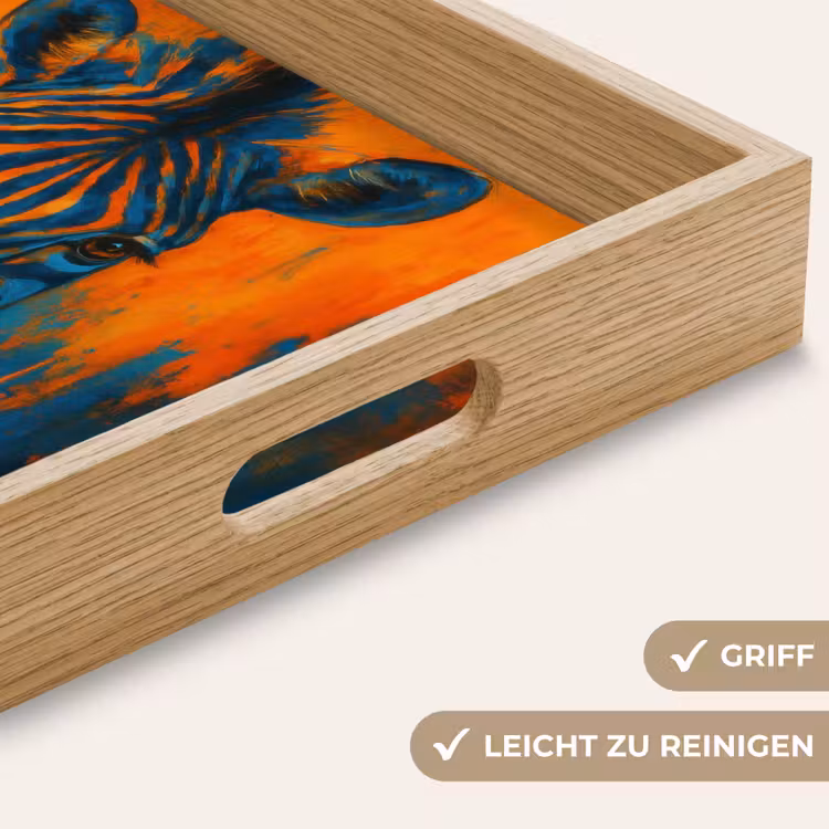 Tablett - Zebra - Abstrakt - Blau — 8