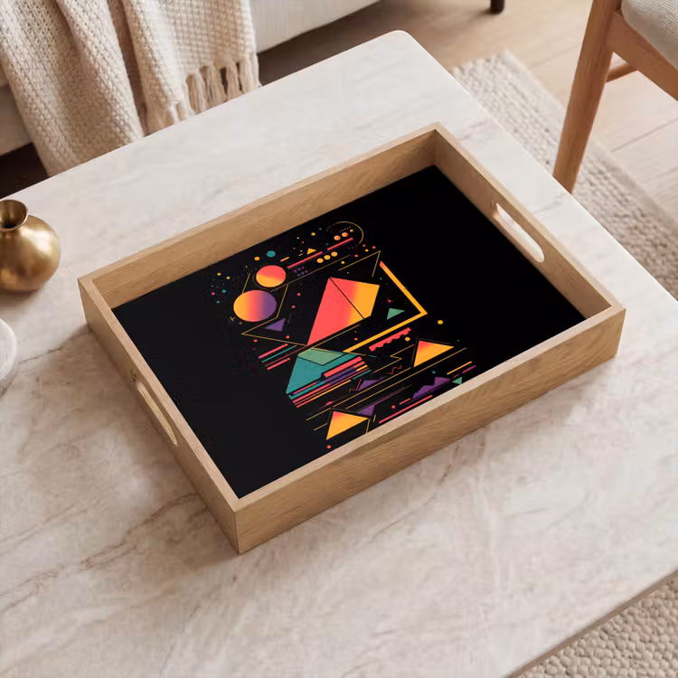 Tablett - Pyramiden - Kreise - Neonfarben - Geometrisch — 2