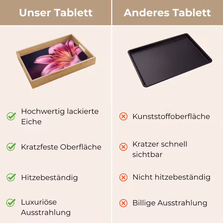 Tablett - Rosa - Lilie - Tautropfen — 9