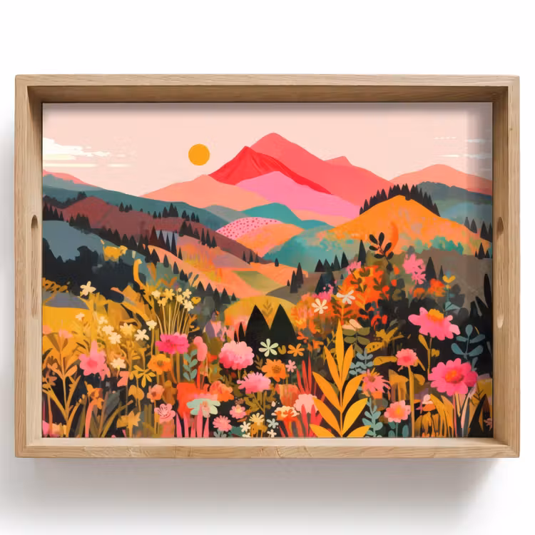 Tablett - Sonnenuntergang - Bergtal - Kontrast — 1