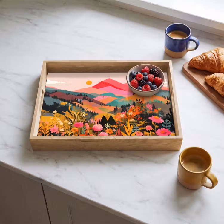 Tablett - Sonnenuntergang - Bergtal - Kontrast — 3