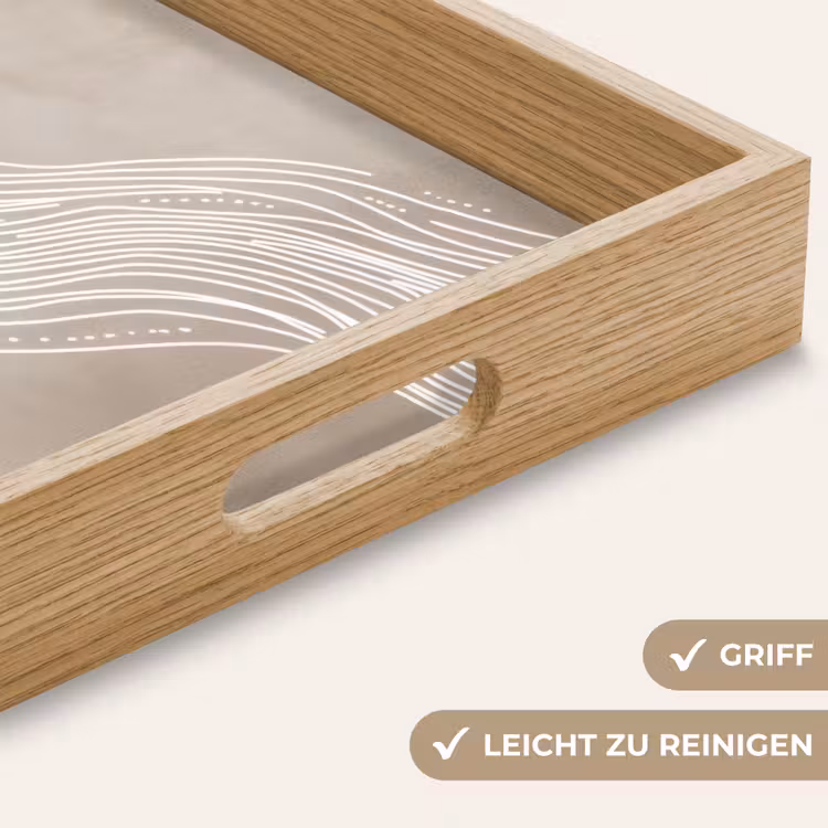 Tablett - Wellenlinien - Fließend - Sandfarben — 8