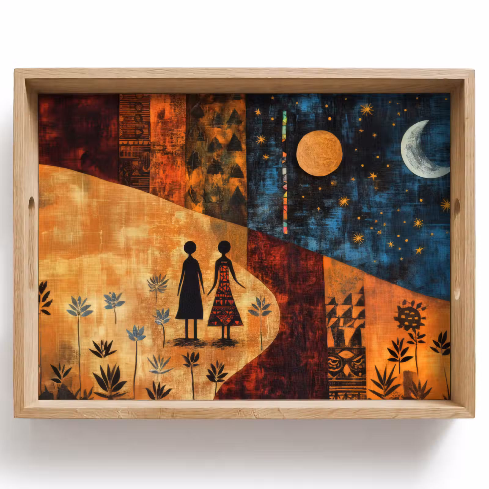 Tablett - Scherenschnitte - Abstrakt - Sonne - Mond — 1