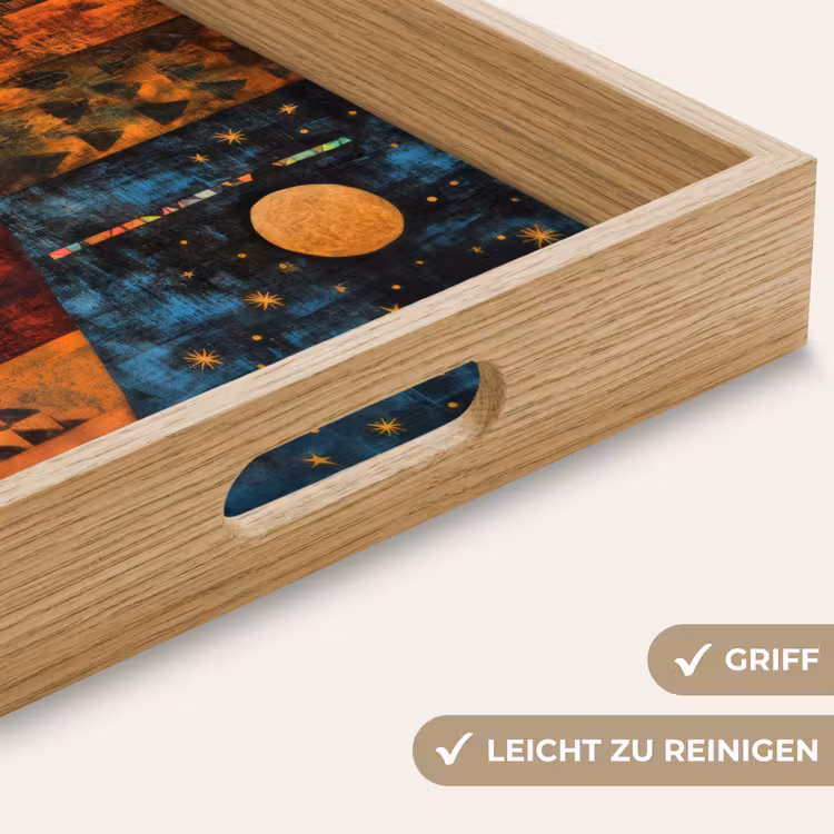Tablett - Scherenschnitte - Abstrakt - Sonne - Mond — 8