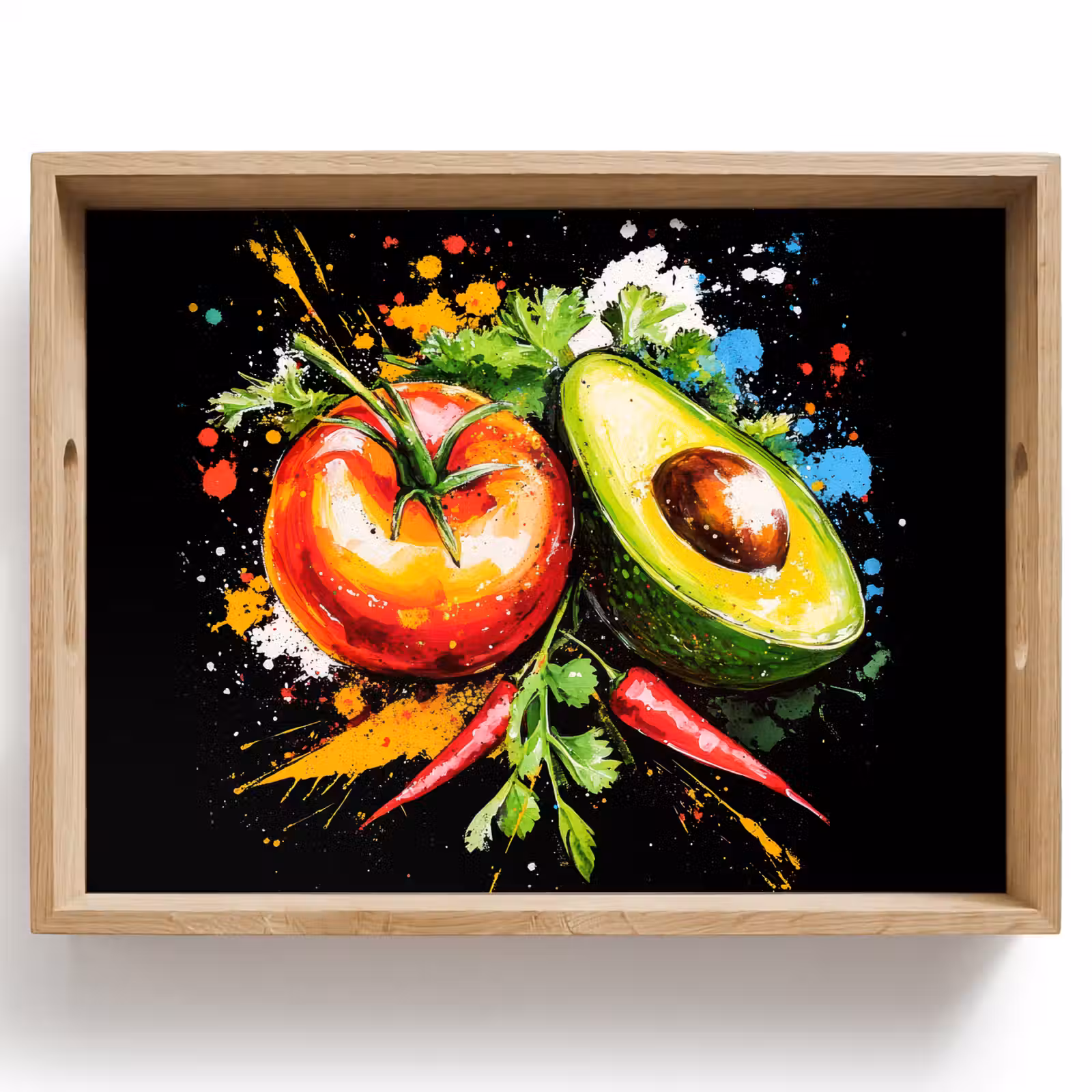 Tablett - Tomate - Avocado - Paprika - Graffiti - Farbe - Modern — 1