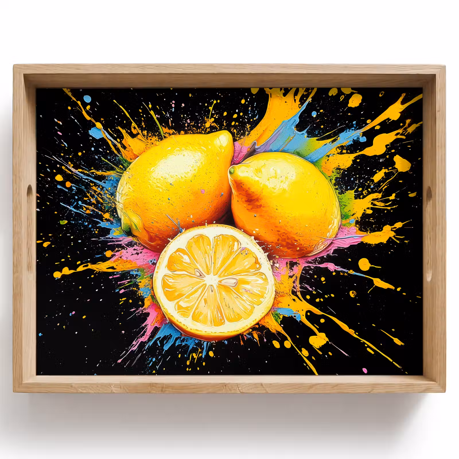 Tablett - Zitrone - Graffiti - Farbenfroh - Farbe - Modern — 1