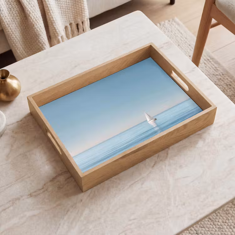Tablett - Segelboot - Ruhige See - Strahlend blauer Himmel — 2