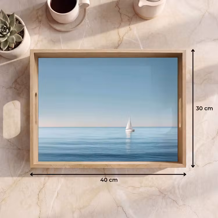 Tablett - Segelboot - Ruhige See - Strahlend blauer Himmel — 7
