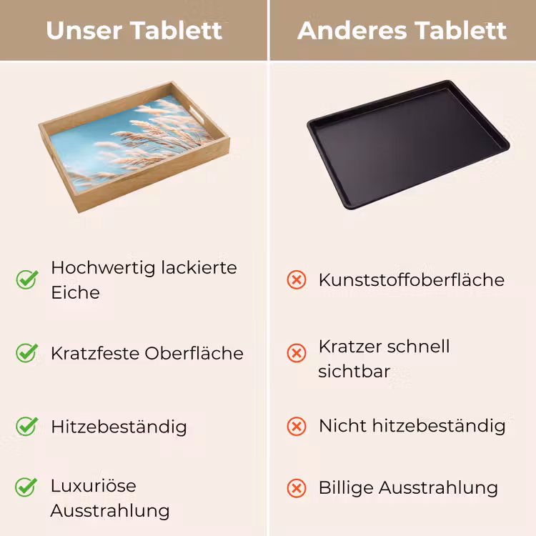 Tablett - Ziergras - Wind - Hellbraun — 9