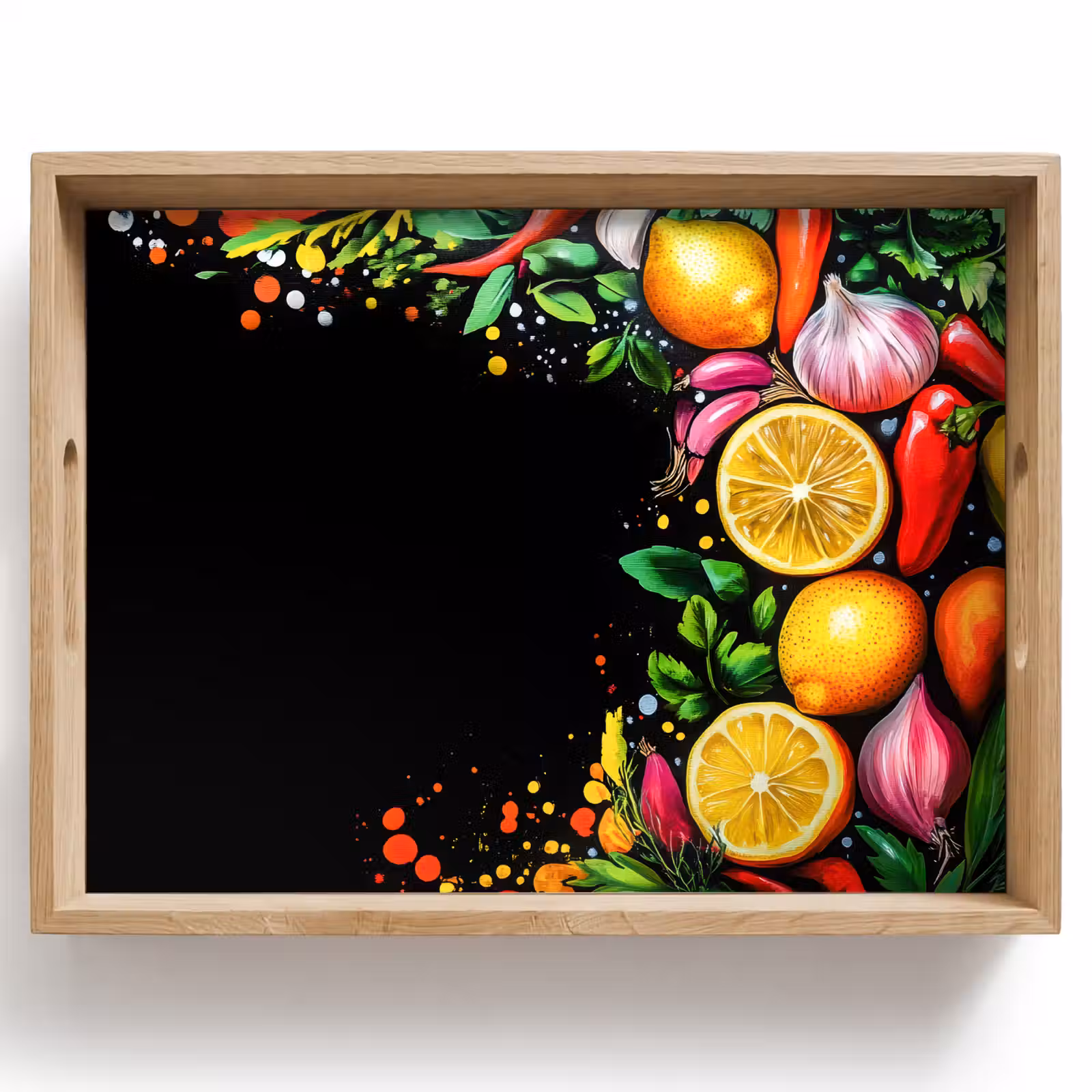 Tablett - Zitronen - Paprika - Kräuter - Graffiti - Farbe - Abstrakt — 1