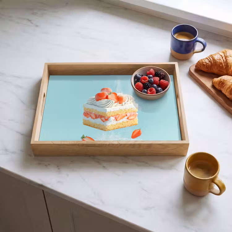 Tablett - Schlagsahne - Torte - Blau - Lebensmittel — 3