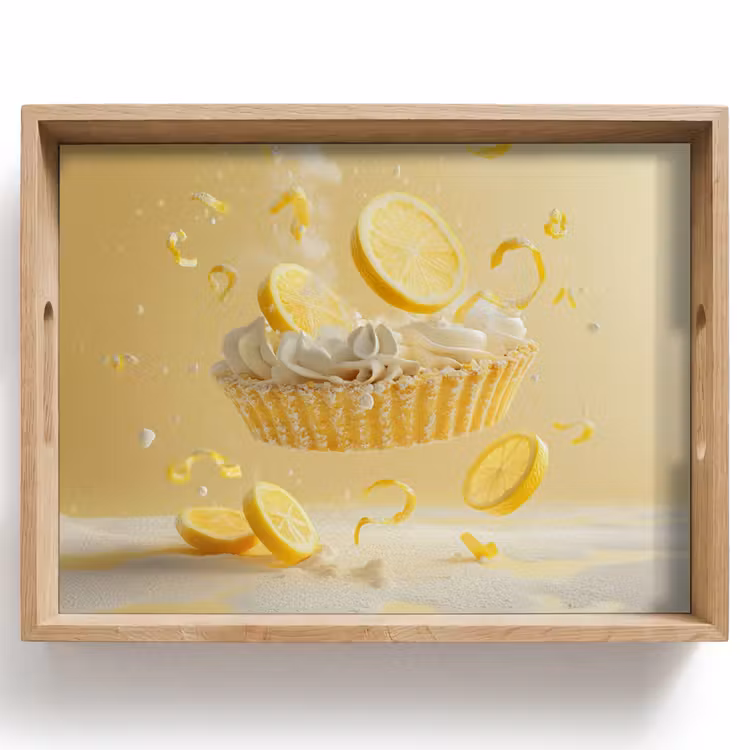 Tablett - Zitrone - Kuchen - Lebensmittel - Gelb — 1