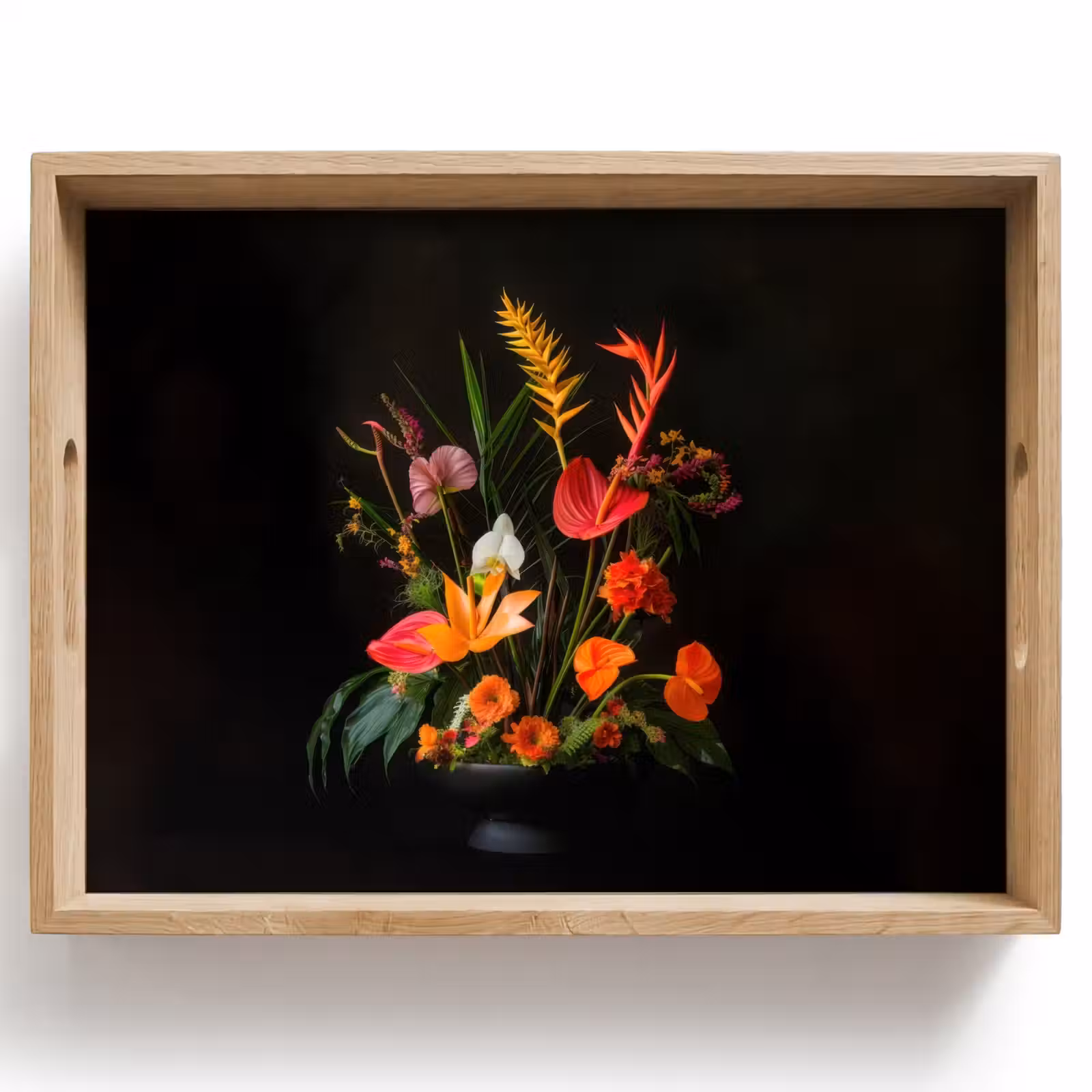 Tablett - Schale - Strauß - Blumen — 1