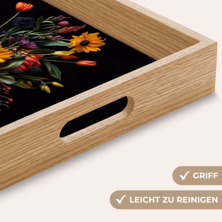 Tablett - Sonnenblumen - Blumenstrauß - Bunt — 8