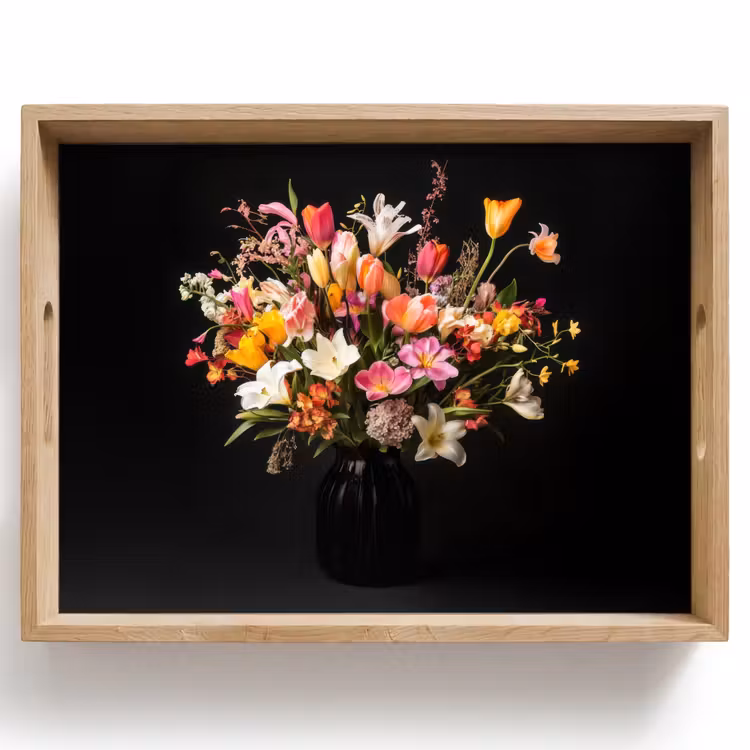 Tablett - Vase - Blumen - Tulpen — 1