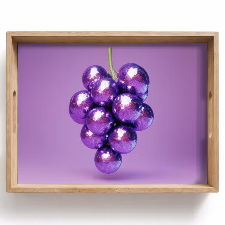 Tablett - Weintraube - Disco - Glitzer - Lila — 1