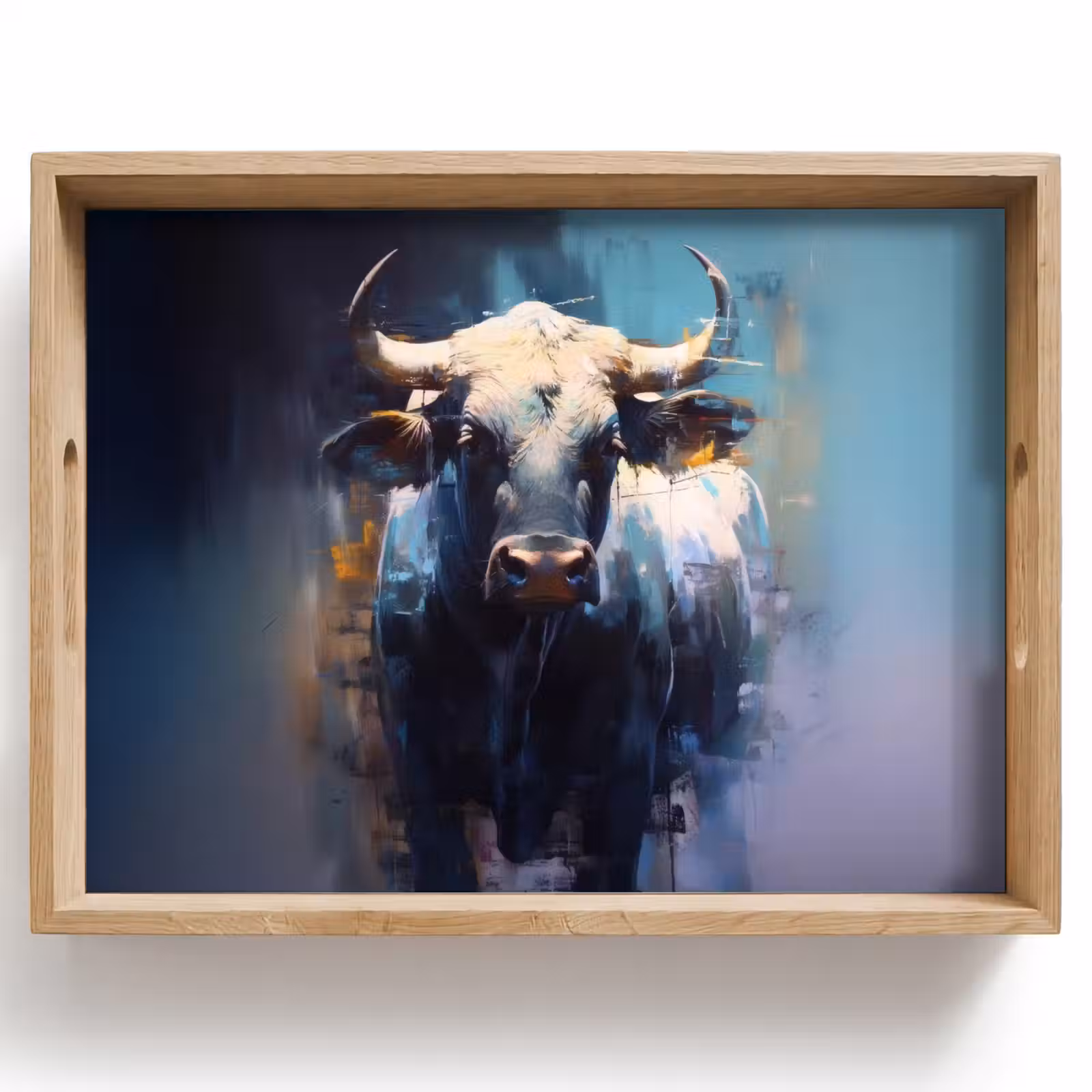 Tablett - Taurus - Schwarz - Abstrakt - Hörner — 1