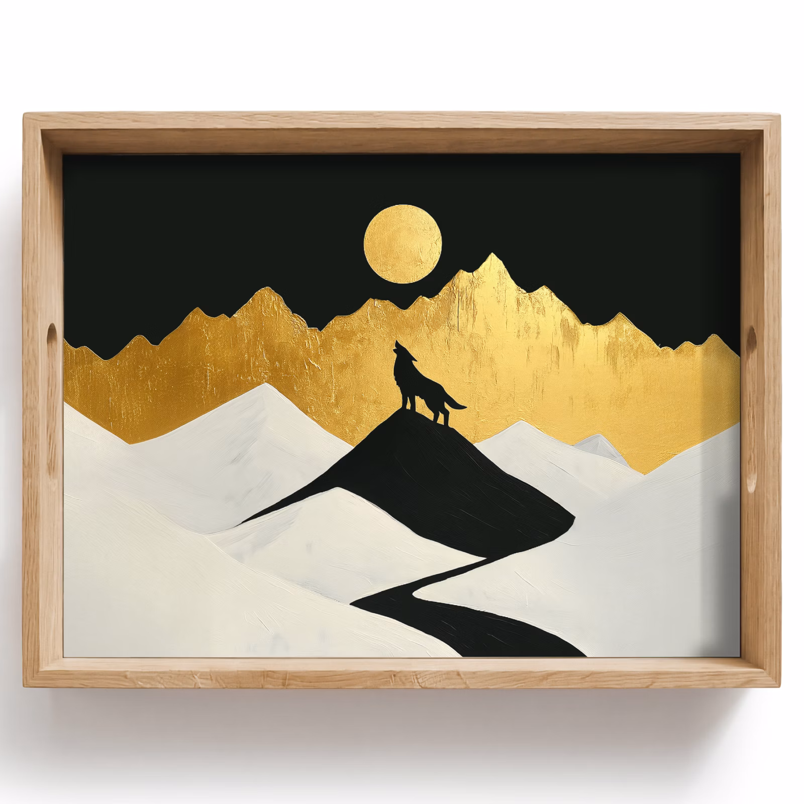 Tablett - Wolf - Berg - Mond - Schwarz — 1