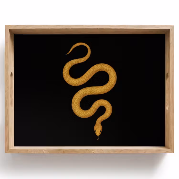 Tablett - Schlange - Minimalistisch - Gold — 1