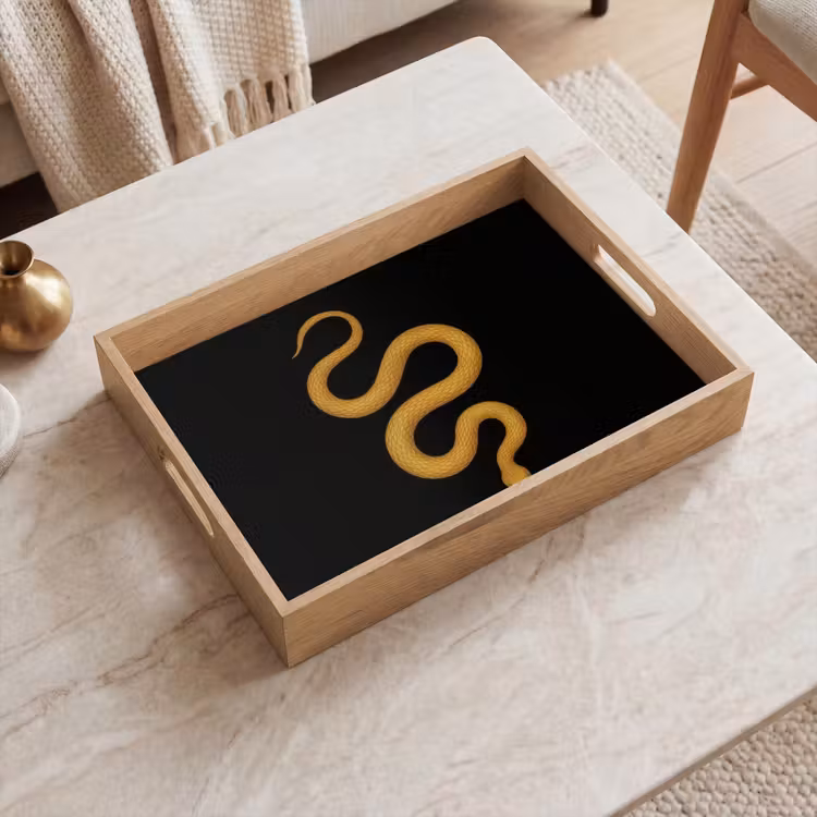 Tablett - Schlange - Minimalistisch - Gold — 2