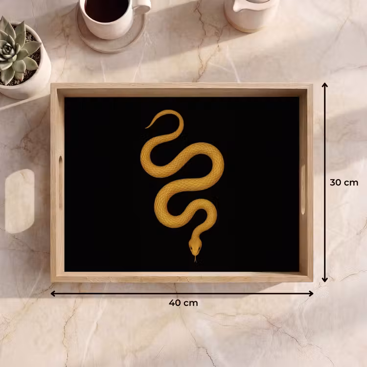 Tablett - Schlange - Minimalistisch - Gold — 7