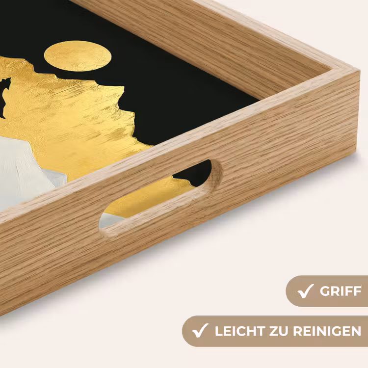 Tablett - Wolf - Berg - Mond - Schwarz — 8