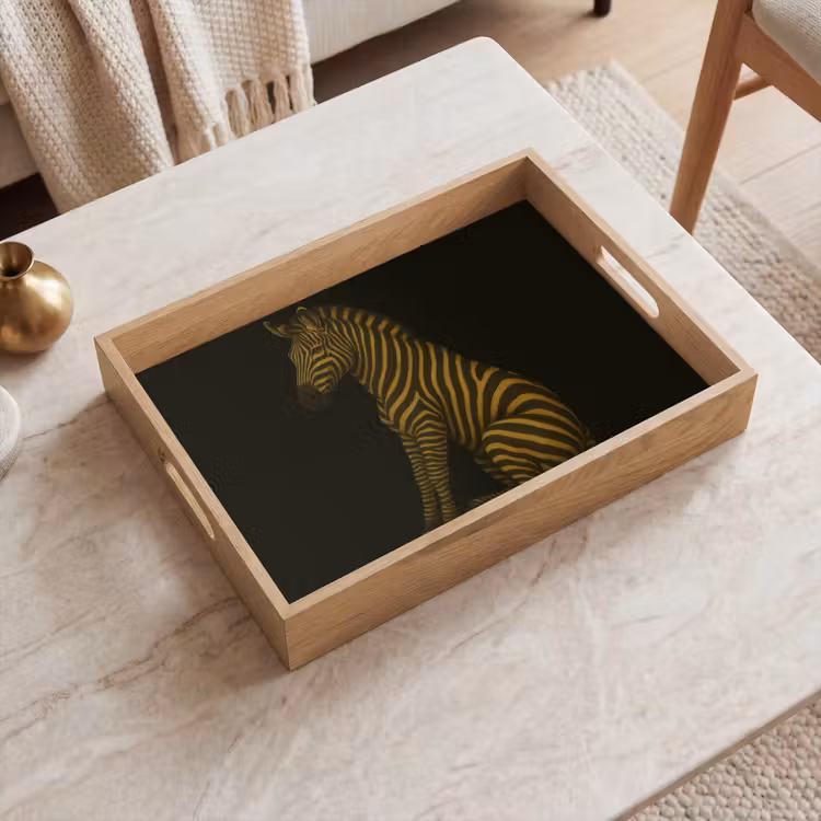 Tablett - Zebra - Streifen - Gold — 2