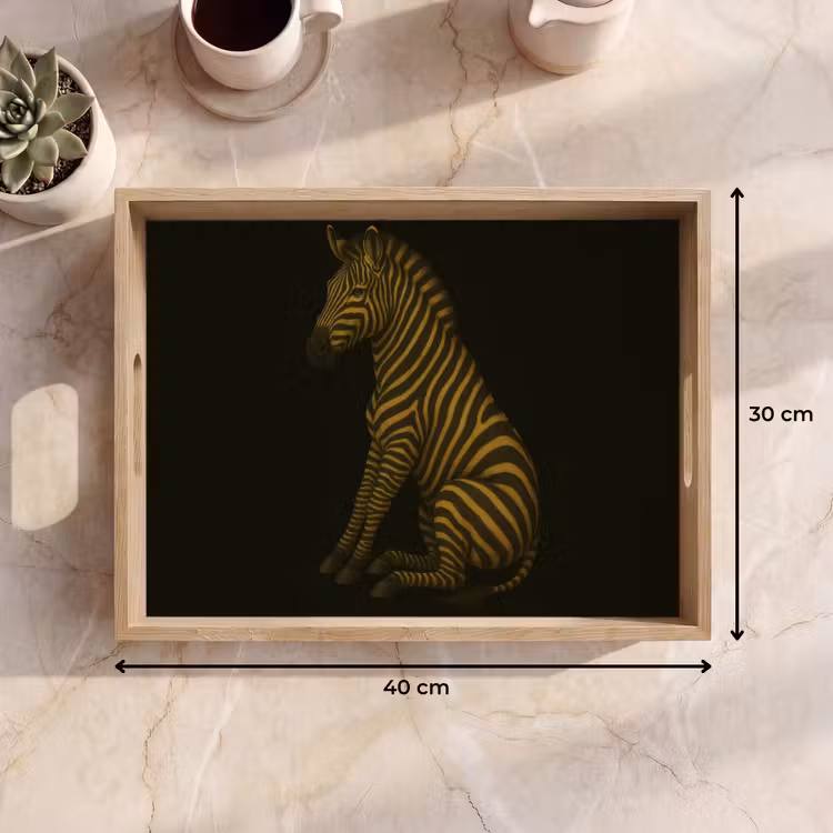 Tablett - Zebra - Streifen - Gold — 7