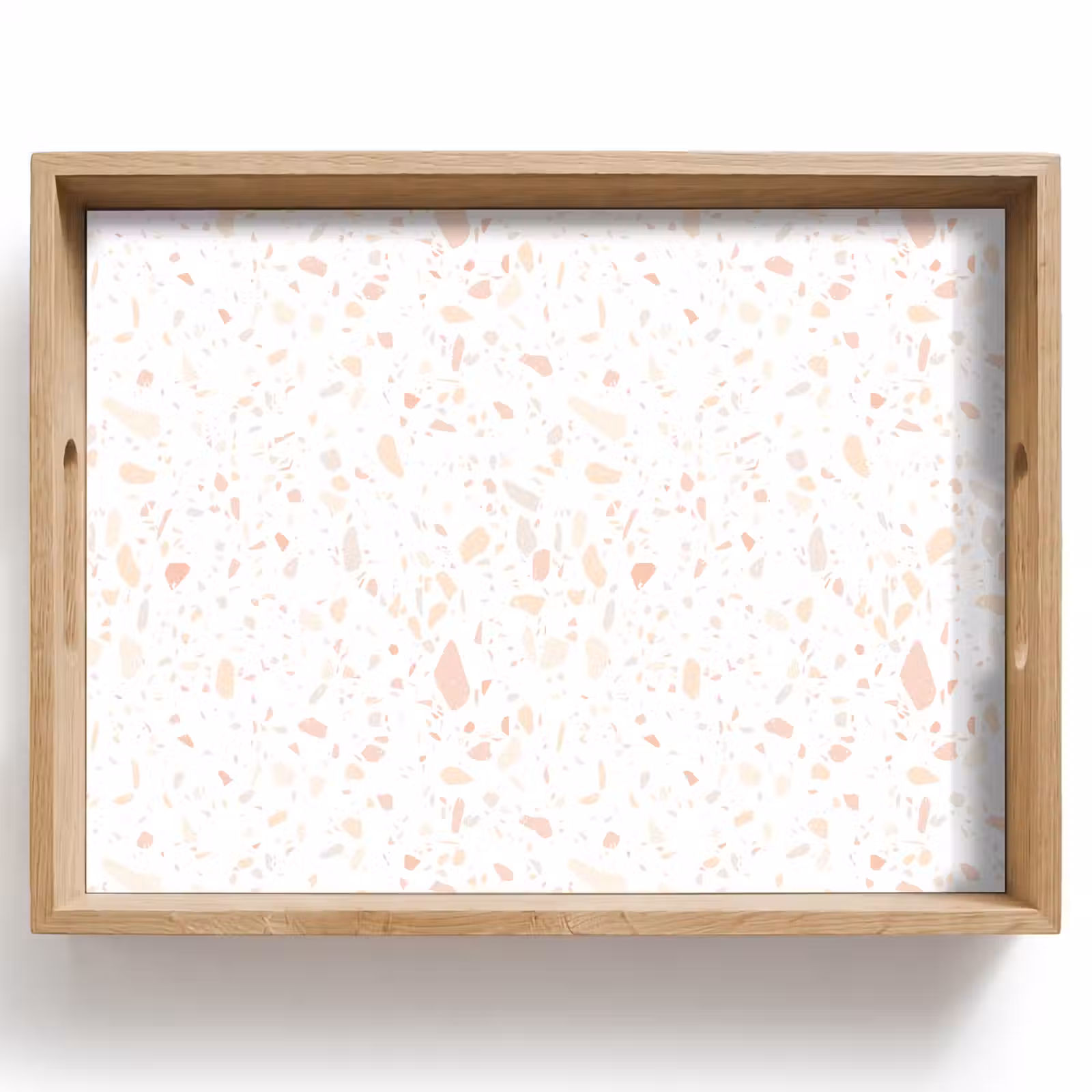 Tablett - Terrazzo - Muster - Weiß - Pfirsich — 1