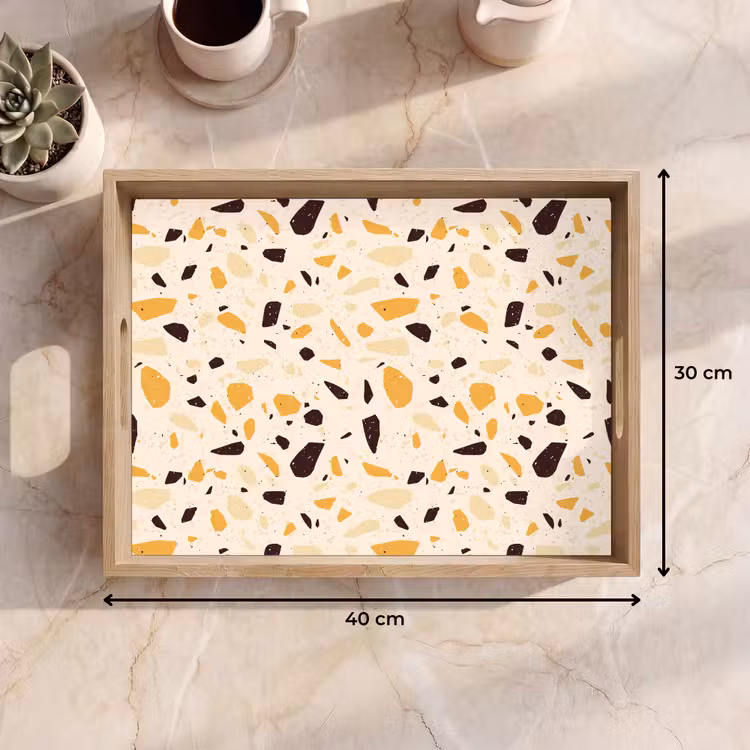 Tablett - Terrazzo - Muster - Gelb - — 7