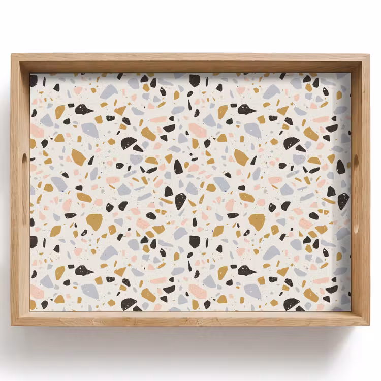 Tablett - Terrazzo - Muster - Neutral - Weich - Multi — 1