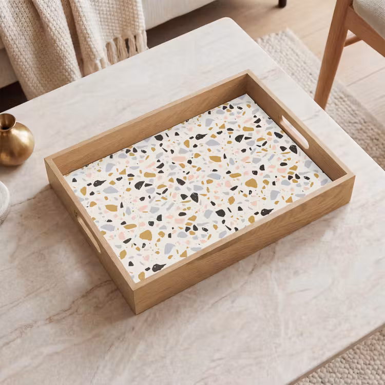 Tablett - Terrazzo - Muster - Neutral - Weich - Multi — 2