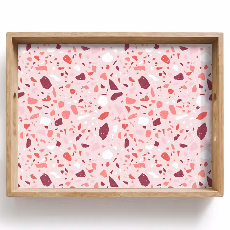 Tablett - Terrazzo - Muster - Rosa — 1