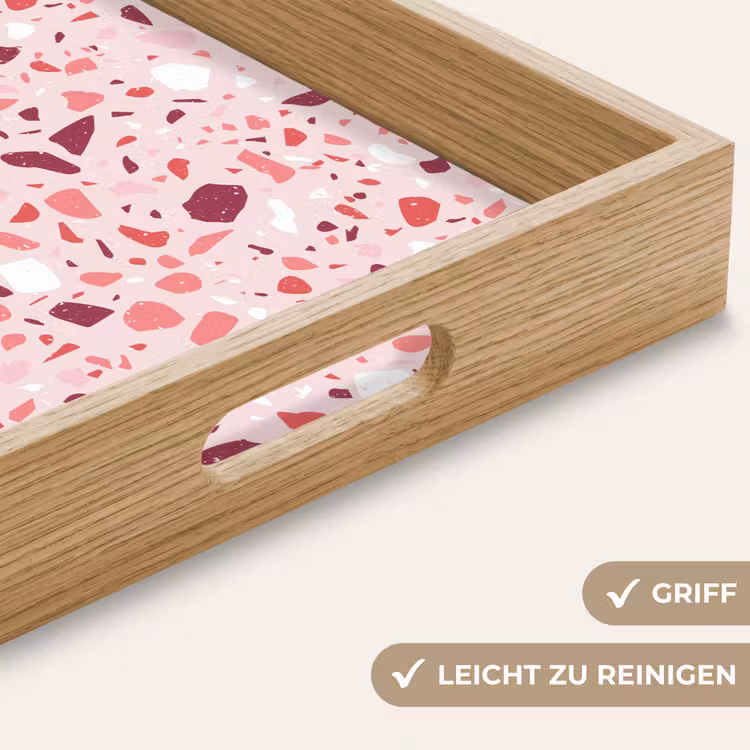 Tablett - Terrazzo - Muster - Rosa — 8