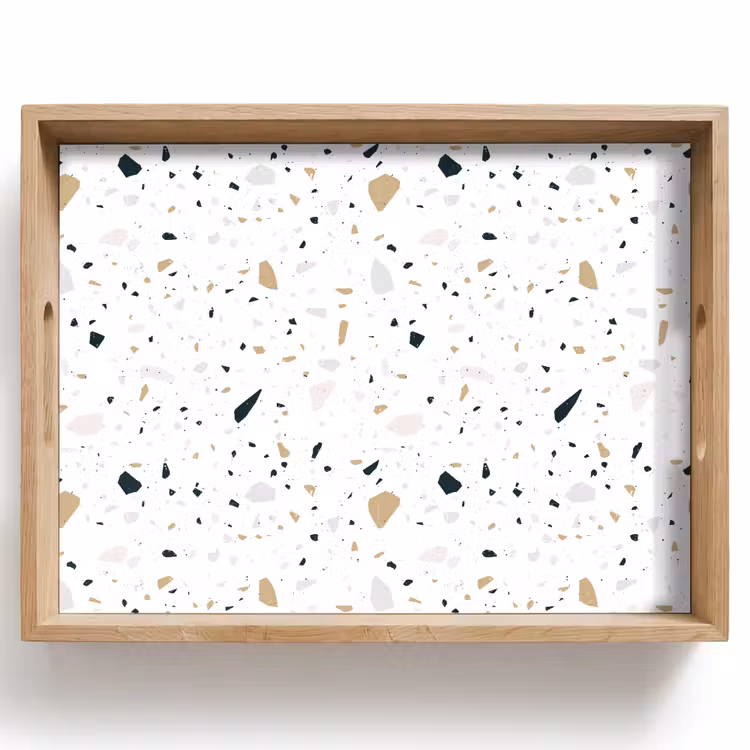 Tablett - Terrazzo - Muster - Weiß - Neutral — 1