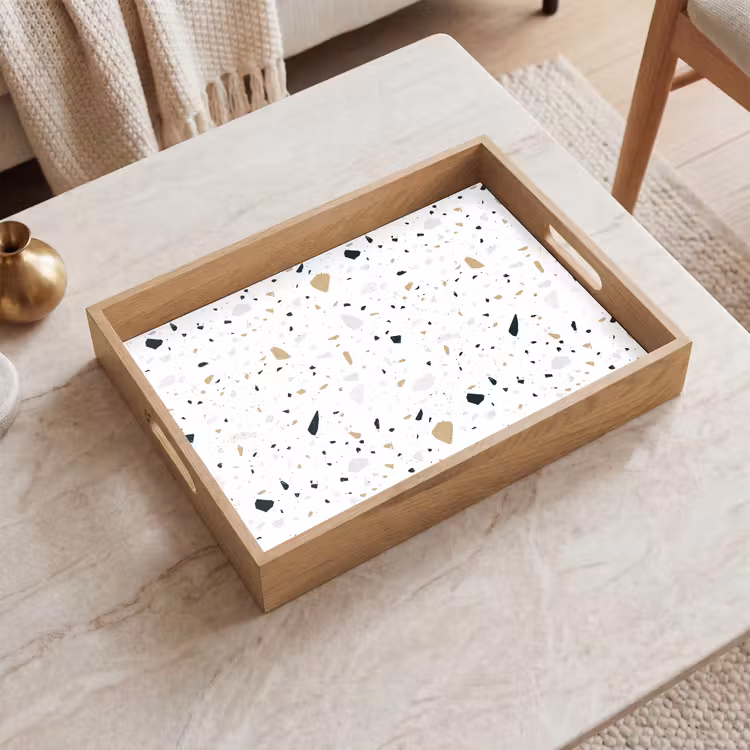 Tablett - Terrazzo - Muster - Weiß - Neutral — 2